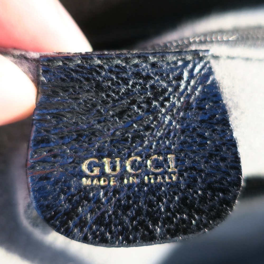 🔥 Vintage Gucci Diana Bamboo Top Handle Bag Black Leather | Classic 90s Gucci - Picture 10 of 13